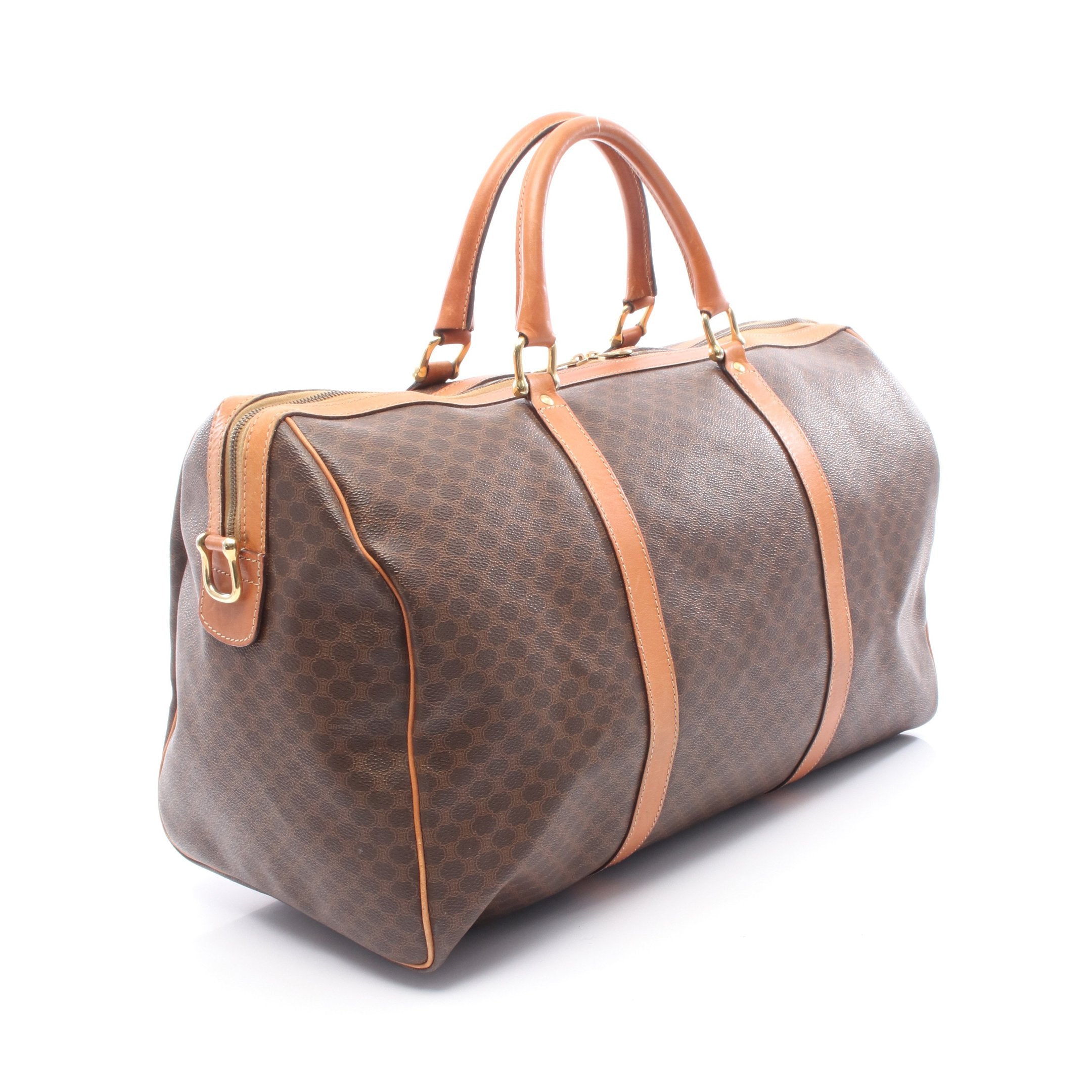 マカダム ボストンバッグ レザー PVC ブラウン ダークブラウン 2WAY