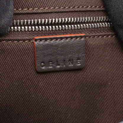 マカダム ショルダーバッグ トートバッグ ナイロンキャンバス レザー ブラウン ダークブラウン セリーヌ バッグ CELINE