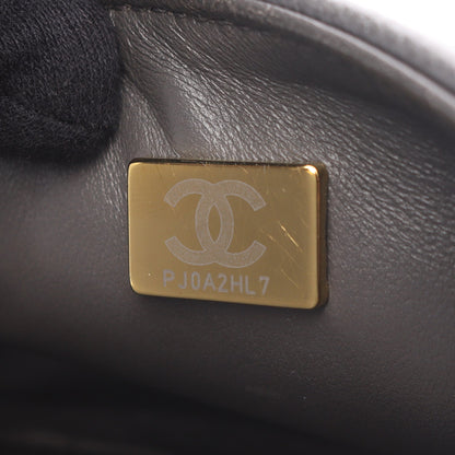 ボーイシャネル スモール チェーンショルダーバッグ キャビアスキン グレー ゴールド金具 シャネル バッグ CHANEL
