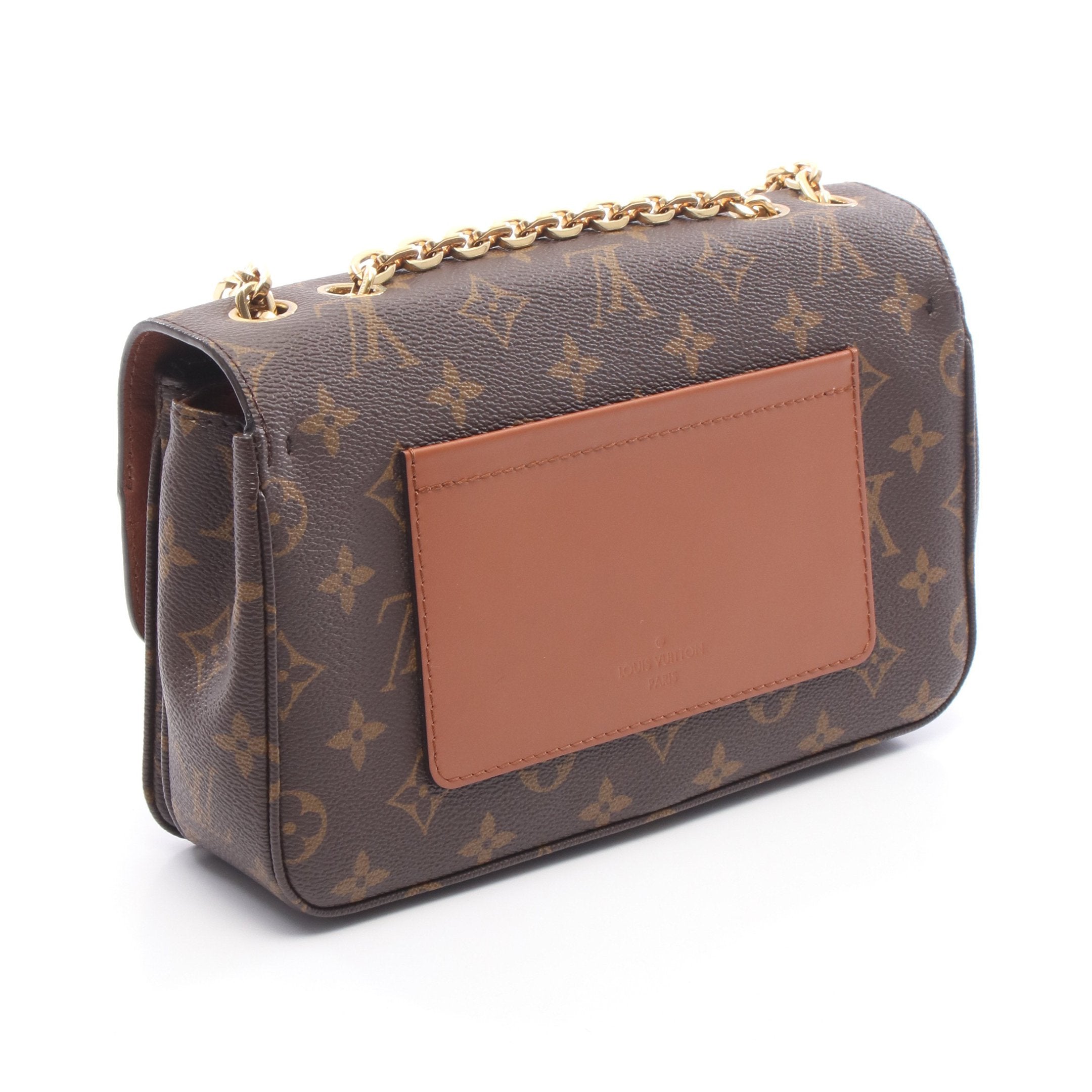 マルソー モノグラム キャラメル チェーンショルダーバッグ PVC レザー