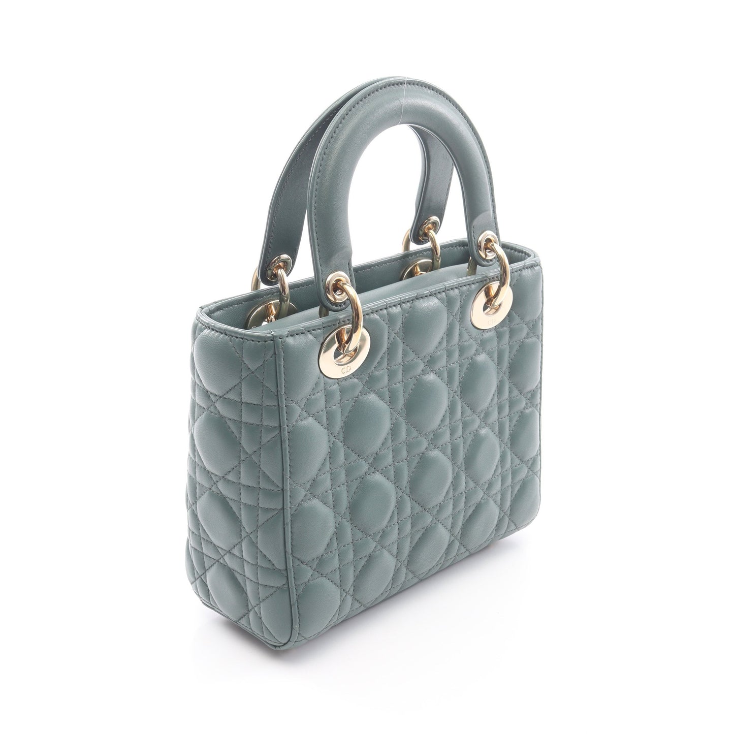 レディディオール スモール ハンドバッグ レザー グレーグリーン 2WAY クリスチャンディオール バッグ Christian Dior