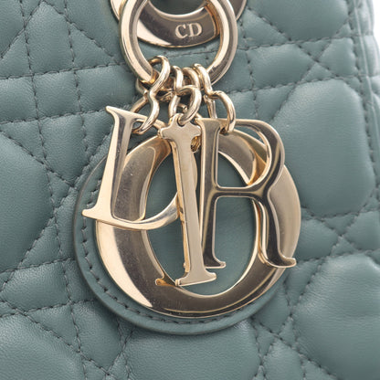 レディディオール スモール ハンドバッグ レザー グレーグリーン 2WAY クリスチャンディオール バッグ Christian Dior
