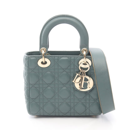 レディディオール スモール ハンドバッグ レザー グレーグリーン 2WAY クリスチャンディオール バッグ Christian Dior