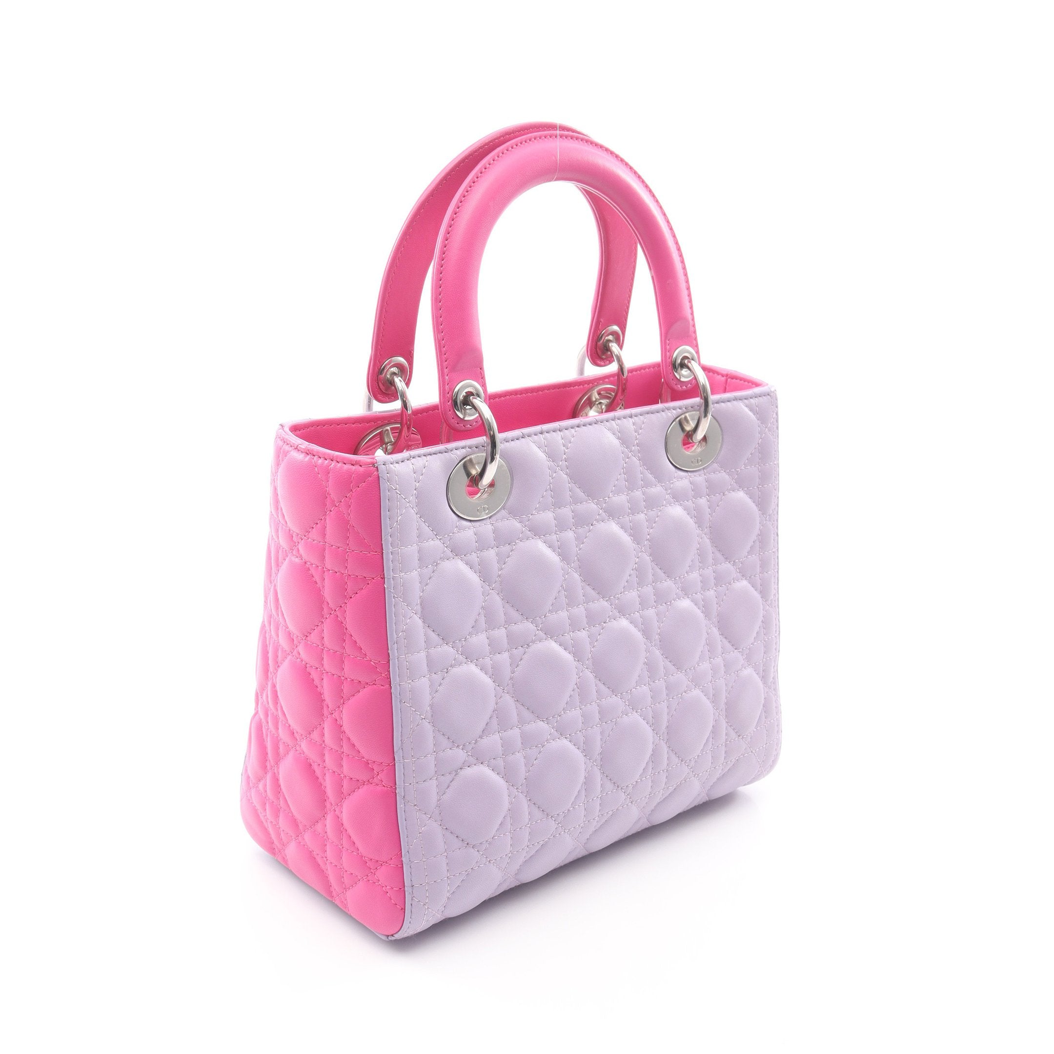 LADY DIOR レディディオール ハンドバッグ レザー ライトパープル