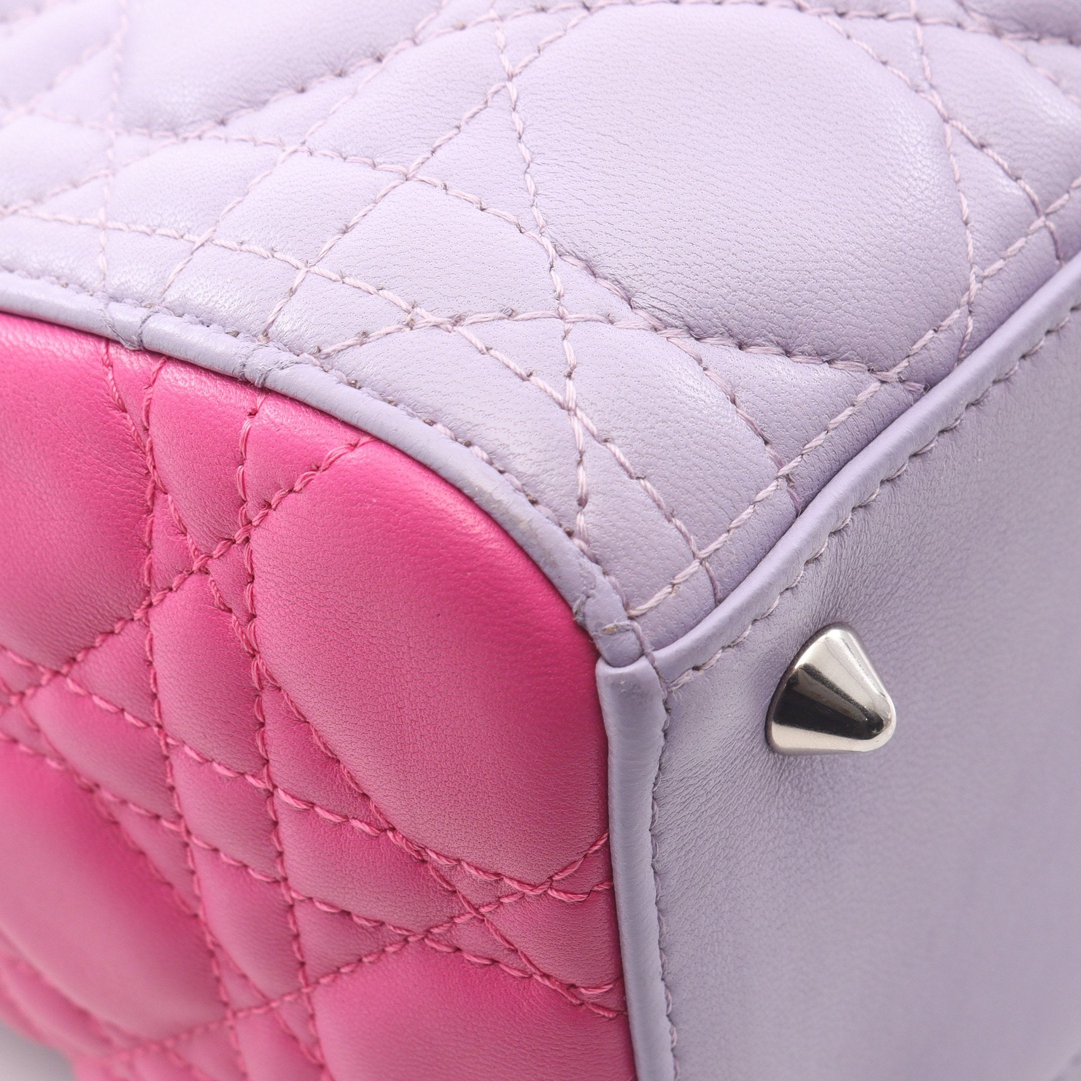 LADY DIOR レディディオール ハンドバッグ レザー ライトパープル