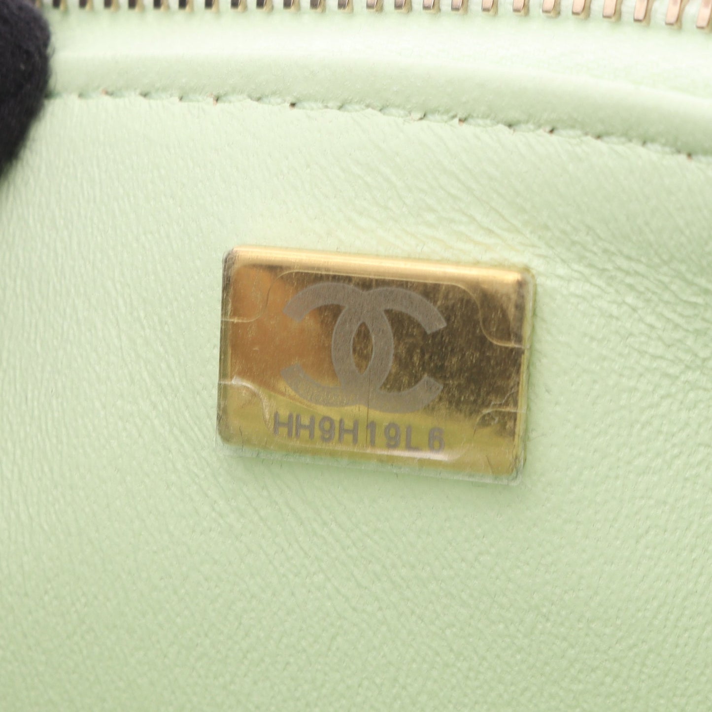 トレンディCC バニティバッグ チェーンショルダーバッグ レザー ライトグリーン ゴールド金具 シャネル バッグ CHANEL