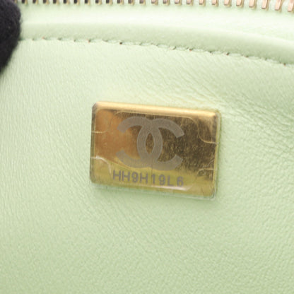 トレンディCC バニティバッグ チェーンショルダーバッグ レザー ライトグリーン ゴールド金具 シャネル バッグ CHANEL