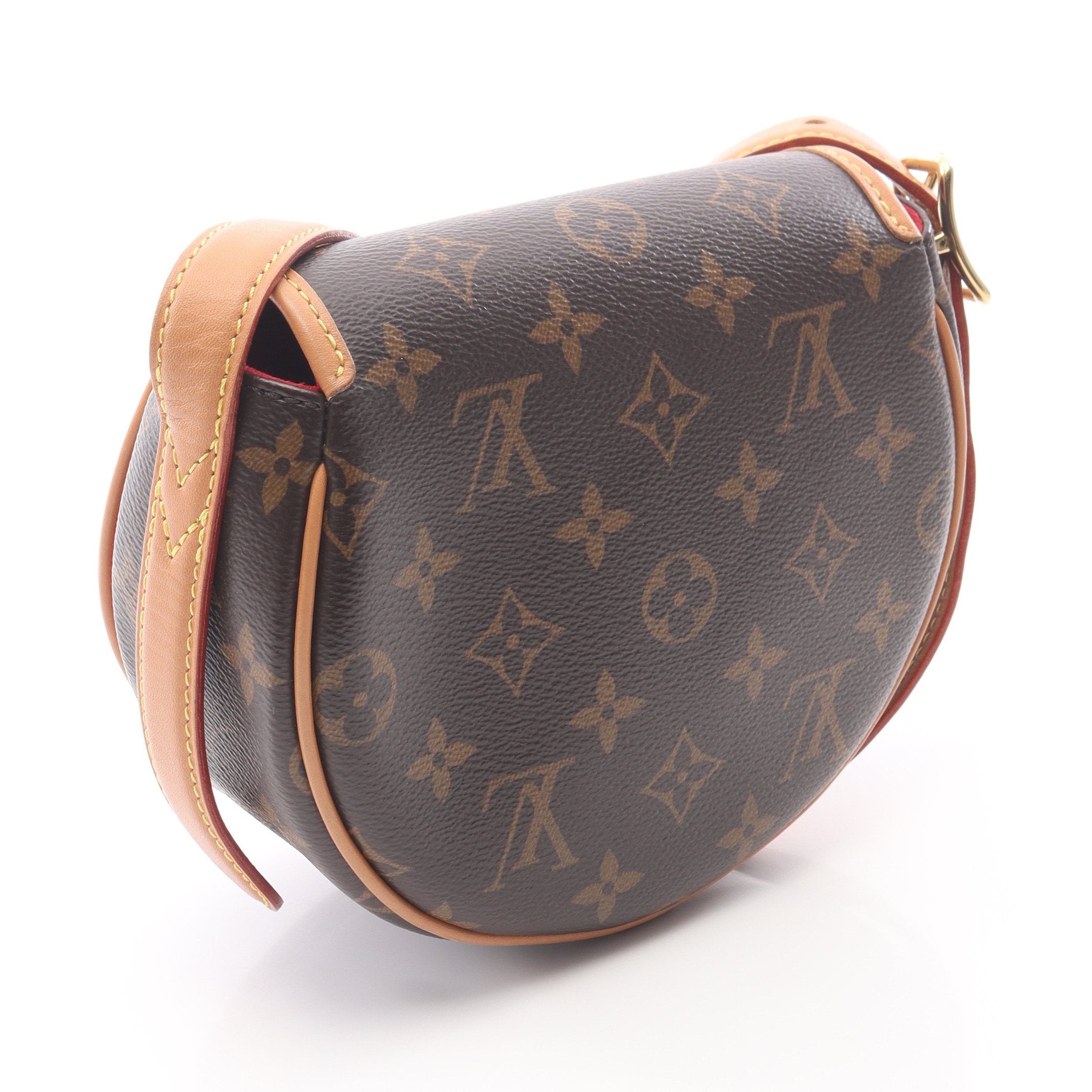 タンブラン モノグラム ショルダーバッグ PVC レザー ブラウン ルイ