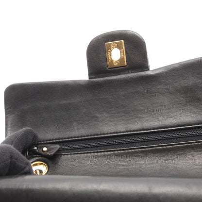 マトラッセ Wフラップ Wチェーンショルダーバッグ ラムスキン ブラック ゴールド金具 シャネル バッグ CHANEL