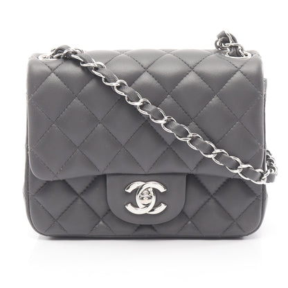 ミニマトラッセ チェーンショルダーバッグ ラムスキン グレー シルバー金具 シャネル バッグ CHANEL