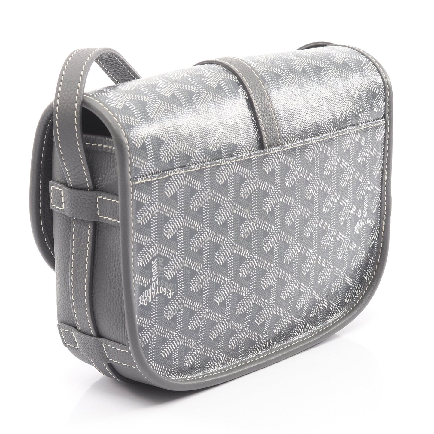 ベルヴェデーレPM ショルダーバッグ コーティングキャンバス レザー グレー ホワイト ゴヤール バッグ GOYARD