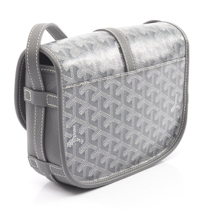 ベルヴェデーレPM ショルダーバッグ コーティングキャンバス レザー グレー ホワイト ゴヤール バッグ GOYARD