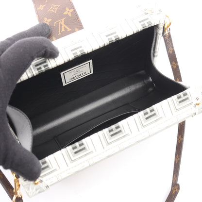 LOUIS VUITTON × FORNASETTI プティット マル モノグラム ショルダーバッグ レザー PVC ホワイト ブラウン ブラック ルイヴィトン バッグ LOUIS VUITTON