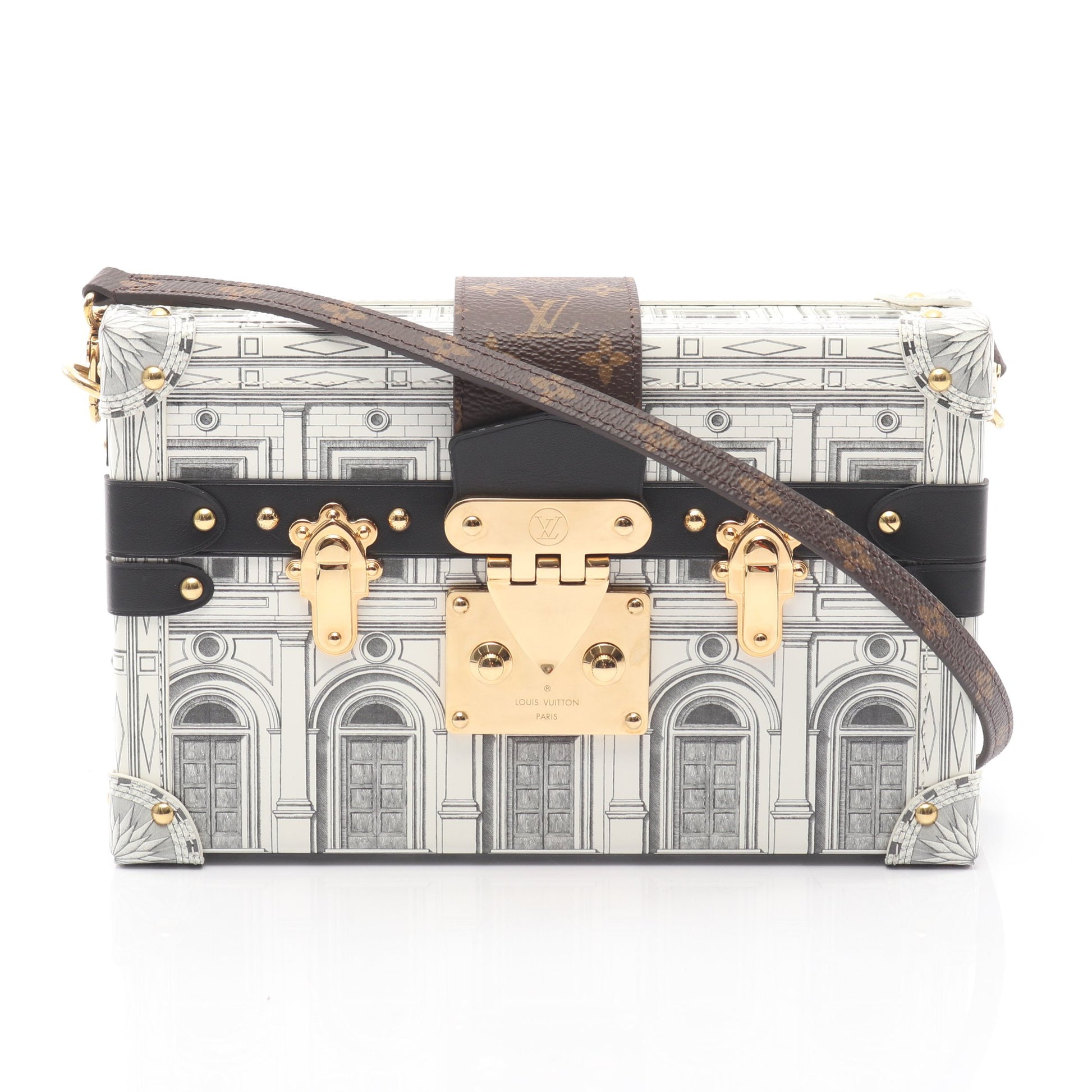 LOUIS VUITTON × FORNASETTI プティット マル モノグラム ショルダーバッグ レザー PVC ホワイト ブラウン ブラック ルイヴィトン バッグ LOUIS VUITTON