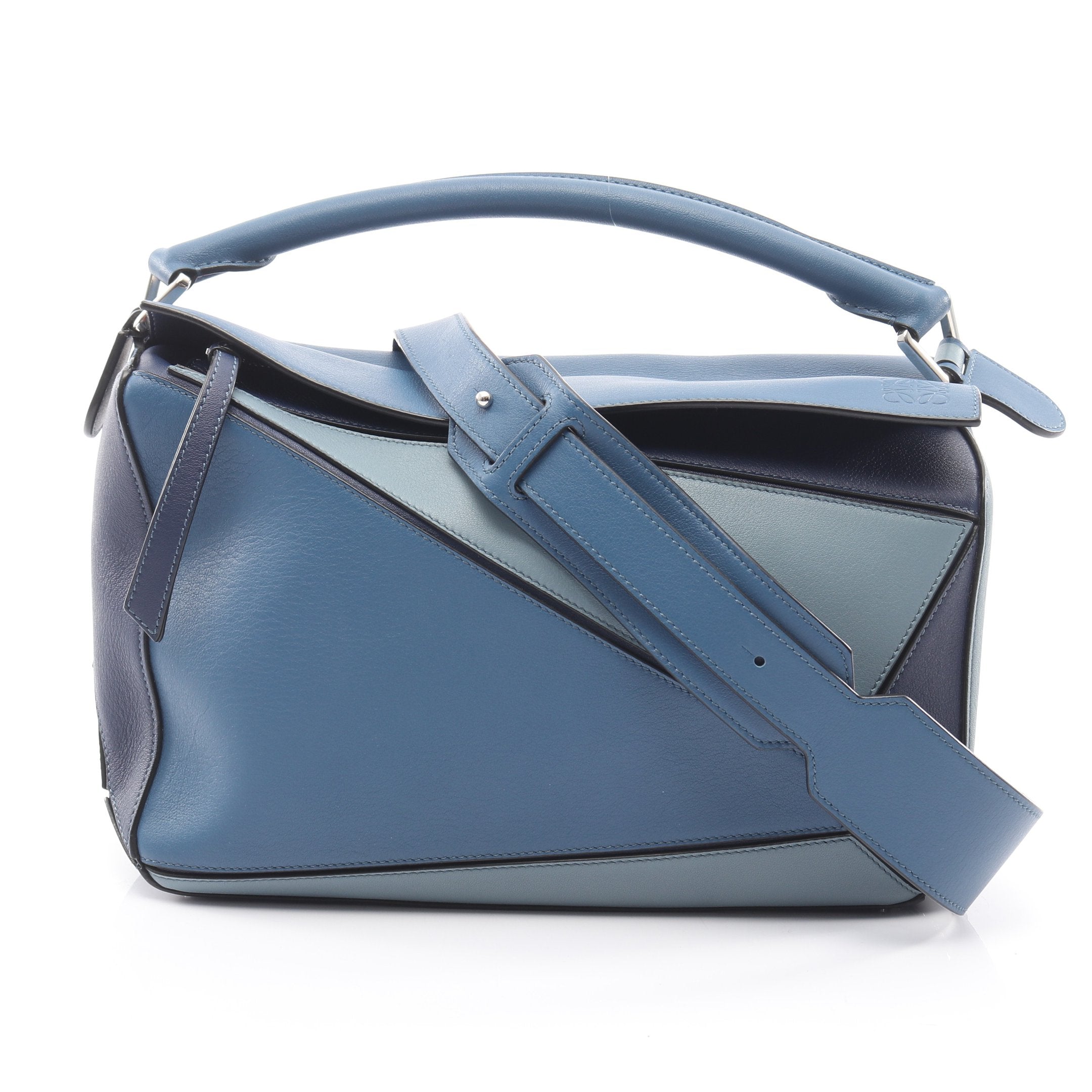 ロエベ LOEWE パズルバッグ ミディアム ネイビー ブルー 中古・古着通販】LOEWE (ロエベ) パズルバッグ ネイビー サイズ