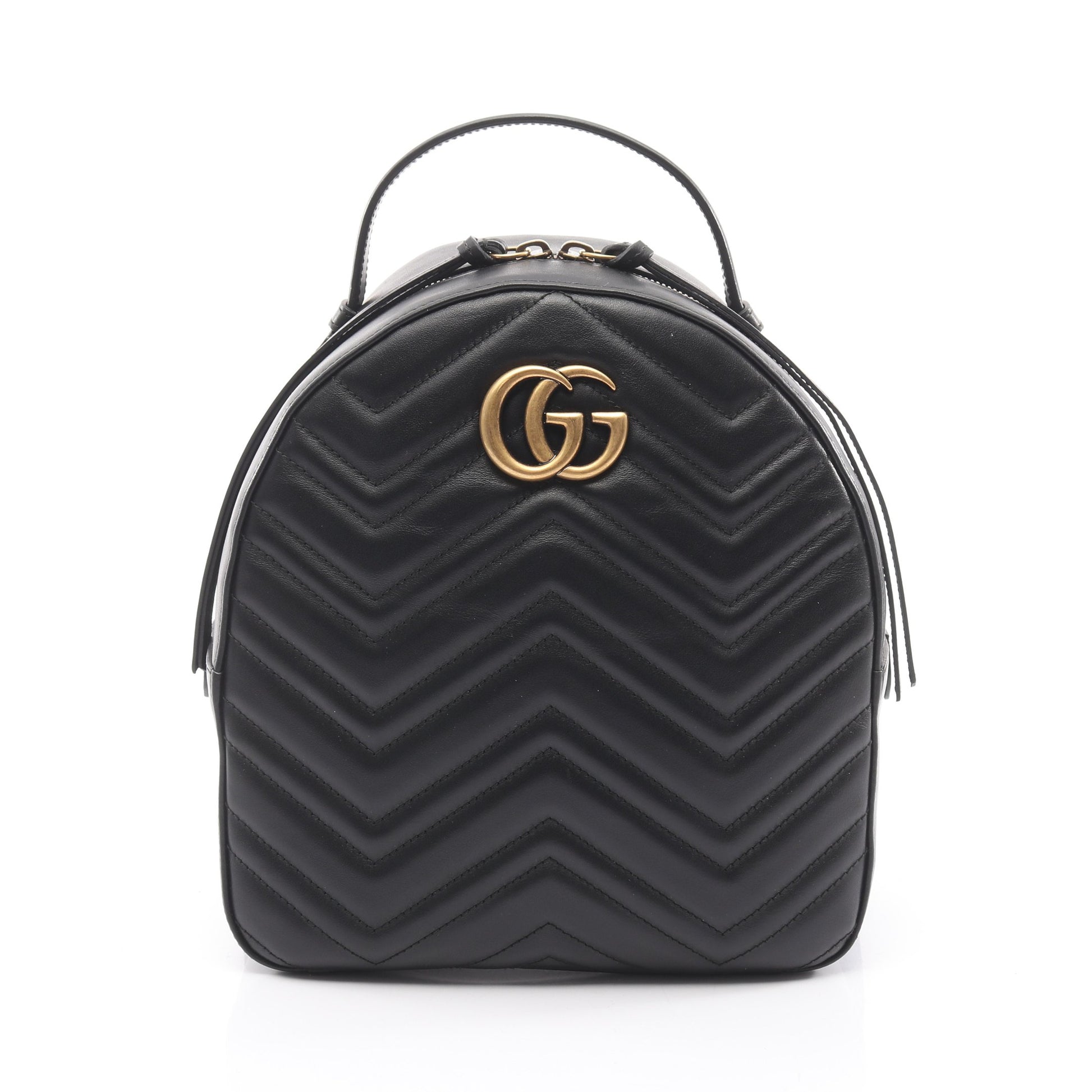GGマーモント バックパック リュックサック レザー ブラック グッチ バッグ GUCCI