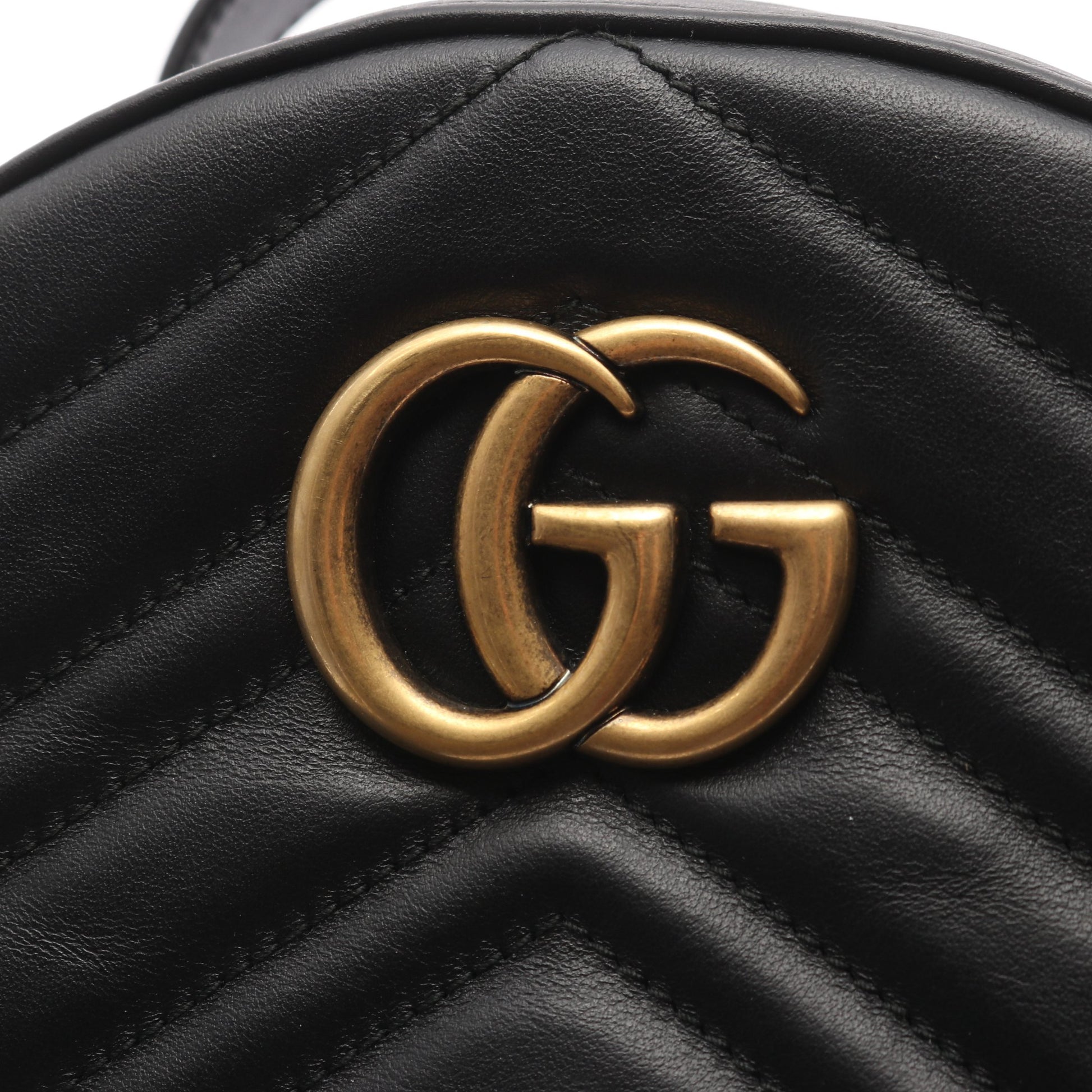 GGマーモント バックパック リュックサック レザー ブラック グッチ バッグ GUCCI