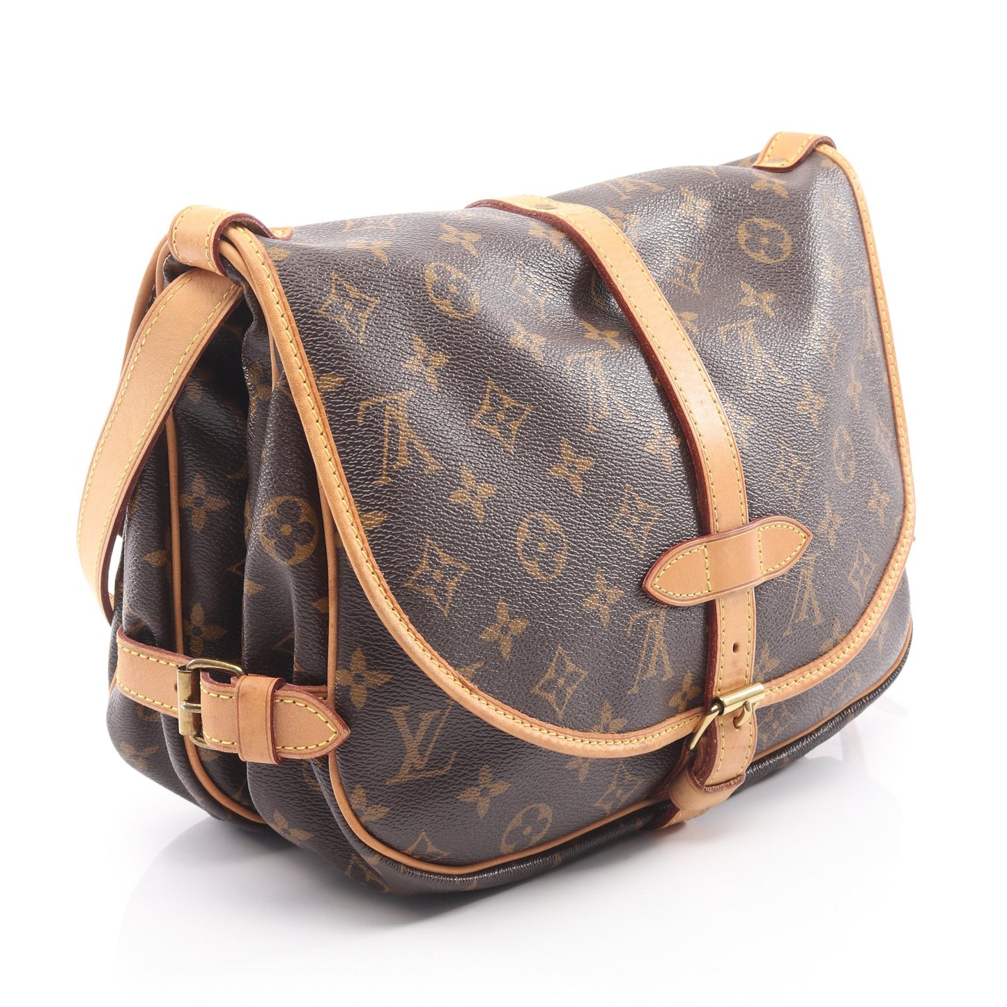 ソミュール30 モノグラム ショルダーバッグ PVC レザー ブラウン ルイヴィトン バッグ LOUIS VUITTON