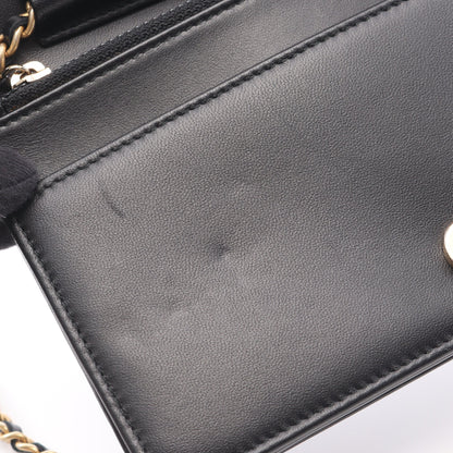 ボーイシャネル チェーンショルダーバッグ レザー ブラック ゴールド金具 シャネル バッグ CHANEL