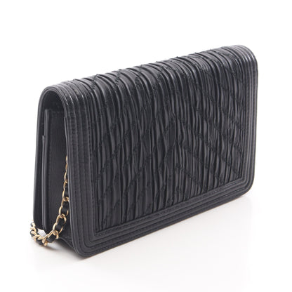 ボーイシャネル チェーンショルダーバッグ レザー ブラック ゴールド金具 シャネル バッグ CHANEL