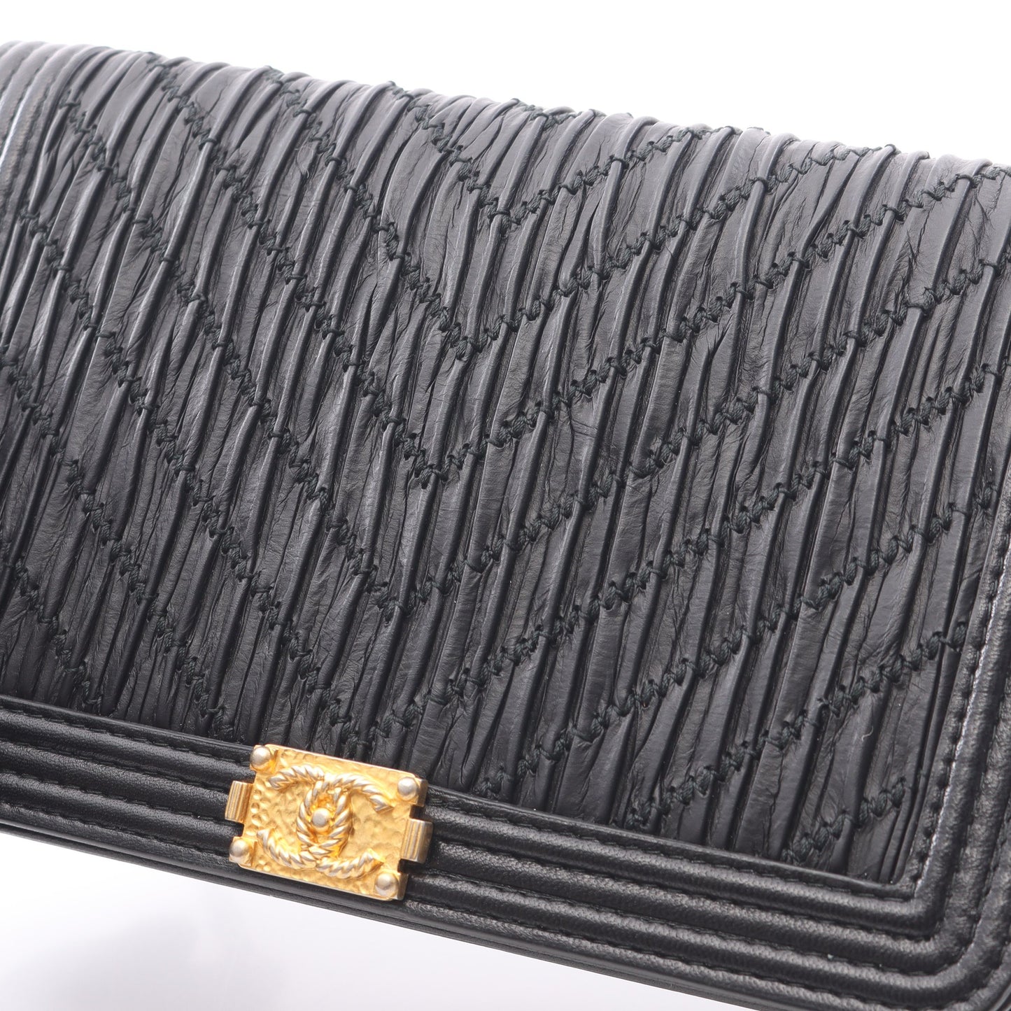 ボーイシャネル チェーンショルダーバッグ レザー ブラック ゴールド金具 シャネル バッグ CHANEL