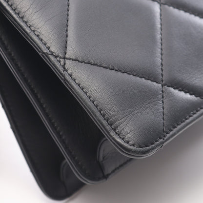 マトラッセ チェーンショルダーバッグ ラムスキン ブラック ゴールド金具 シャネル バッグ CHANEL