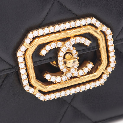 マトラッセ チェーンショルダーバッグ ラムスキン ブラック ゴールド金具 シャネル バッグ CHANEL