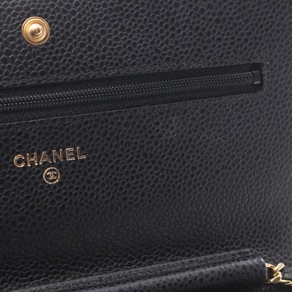 マトラッセ チェーンウォレット キャビアスキン ブラック ゴールド金具 シャネル バッグ CHANEL