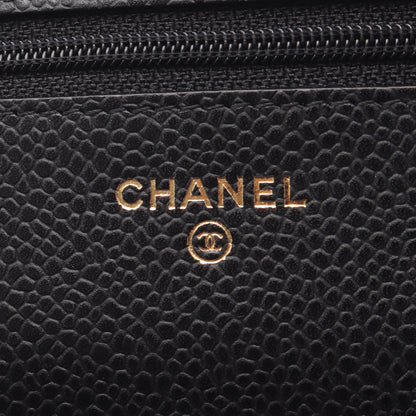 マトラッセ チェーンウォレット キャビアスキン ブラック ゴールド金具 シャネル バッグ CHANEL