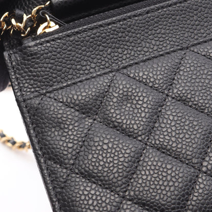 マトラッセ チェーンウォレット キャビアスキン ブラック ゴールド金具 シャネル バッグ CHANEL