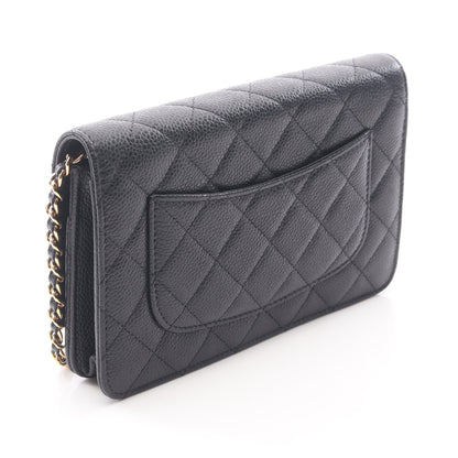 マトラッセ チェーンウォレット キャビアスキン ブラック ゴールド金具 シャネル バッグ CHANEL