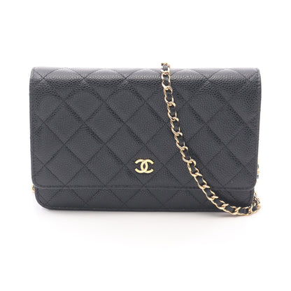 マトラッセ チェーンウォレット キャビアスキン ブラック ゴールド金具 シャネル バッグ CHANEL