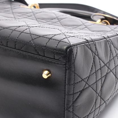 LADY DIOR レディディオール カナージュ ハンドバッグ レザー ブラック 2WAY クリスチャンディオール バッグ Christian Dior