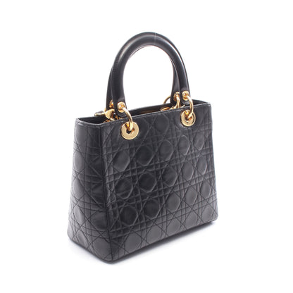 LADY DIOR レディディオール カナージュ ハンドバッグ レザー ブラック 2WAY クリスチャンディオール バッグ Christian Dior