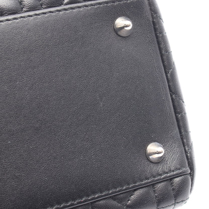 LADY DIOR レディディオール カナージュ ハンドバッグ レザー ブラック 2WAY クリスチャンディオール バッグ Christian Dior
