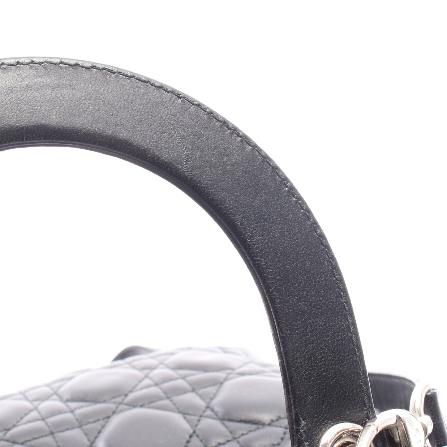 LADY DIOR レディディオール カナージュ ハンドバッグ レザー ブラック 2WAY クリスチャンディオール バッグ Christian Dior