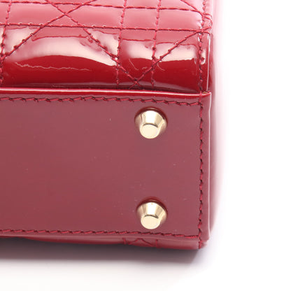 レディディオール ミニ ハンドバッグ エナメルレザー レッド 2WAY クリスチャンディオール バッグ Christian Dior