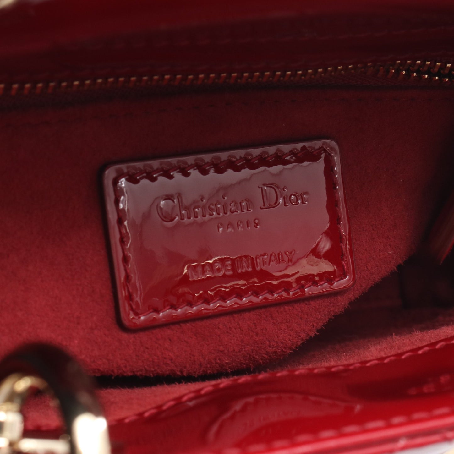 レディディオール ミニ ハンドバッグ エナメルレザー レッド 2WAY クリスチャンディオール バッグ Christian Dior