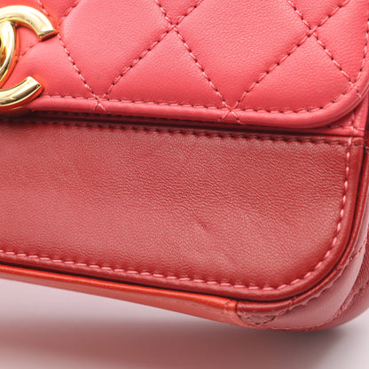 マトラッセ チェーンショルダーバッグ レザー レッド マルチカラー ゴールド金具 シャネル バッグ CHANEL