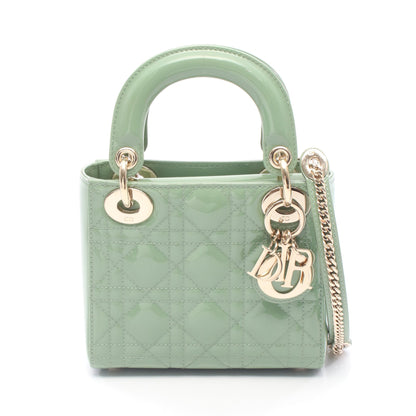 レディディオール ミニ ハンドバッグ エナメルレザー ライトグリーン 2WAY クリスチャンディオール バッグ Christian Dior