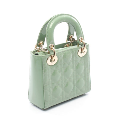 レディディオール ミニ ハンドバッグ エナメルレザー ライトグリーン 2WAY クリスチャンディオール バッグ Christian Dior