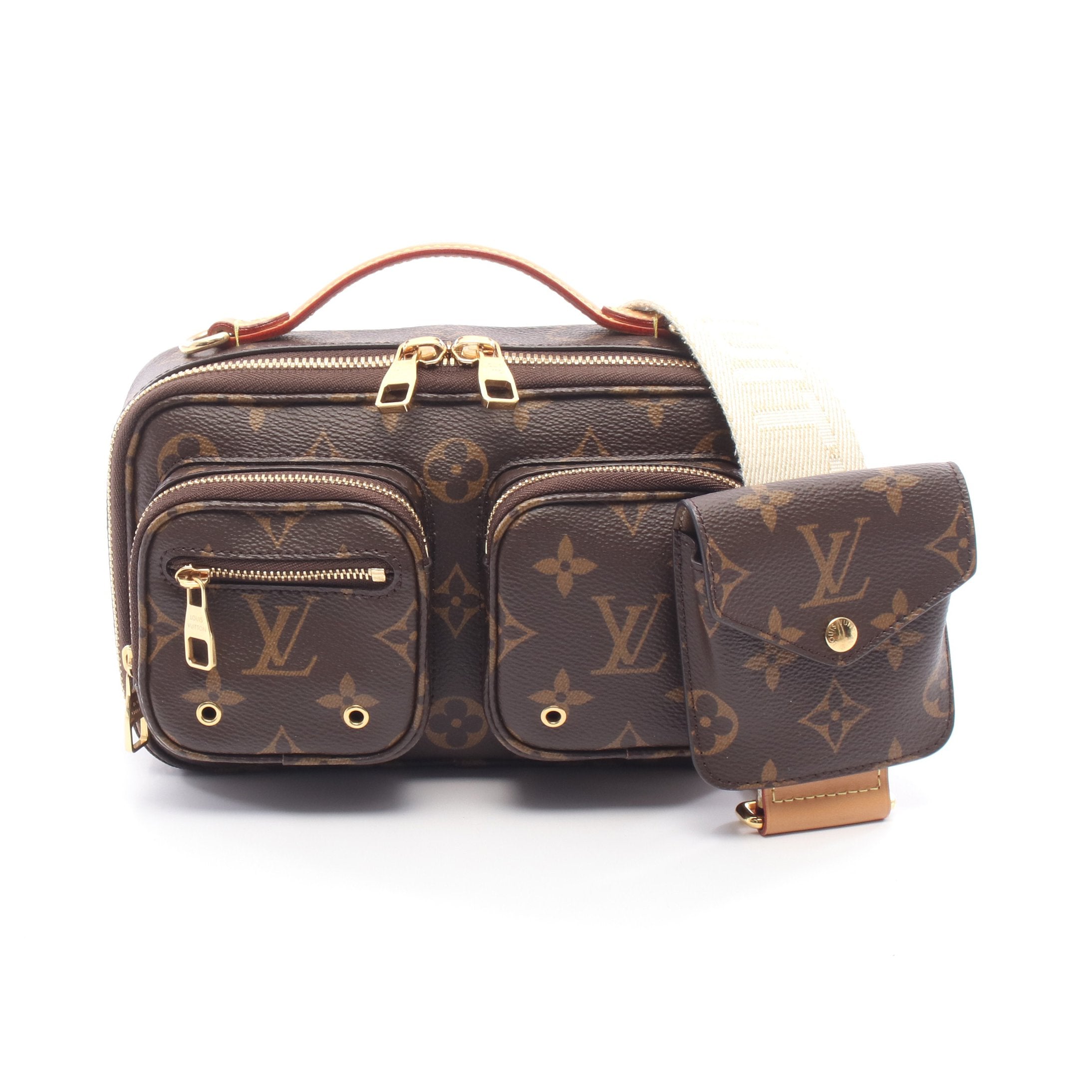 ユーティリティ クロスボディ モノグラム ハンドバッグ PVC レザー