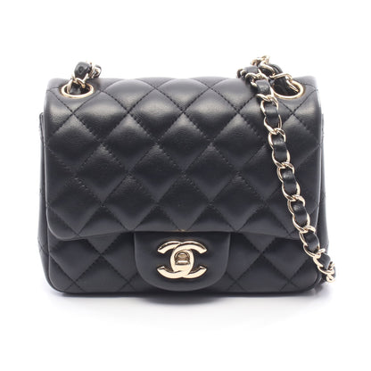 ミニマトラッセ チェーンショルダーバッグ ラムスキン ブラック シルバー金具 シャネル バッグ CHANEL