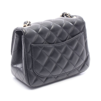 ミニマトラッセ チェーンショルダーバッグ ラムスキン ブラック シルバー金具 シャネル バッグ CHANEL