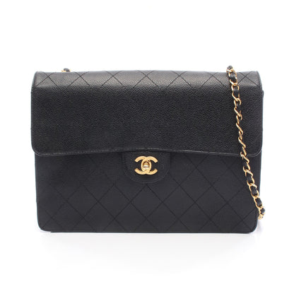 マトラッセ チェーンショルダーバッグ キャビアスキン ブラック ゴールド金具 シャネル バッグ CHANEL