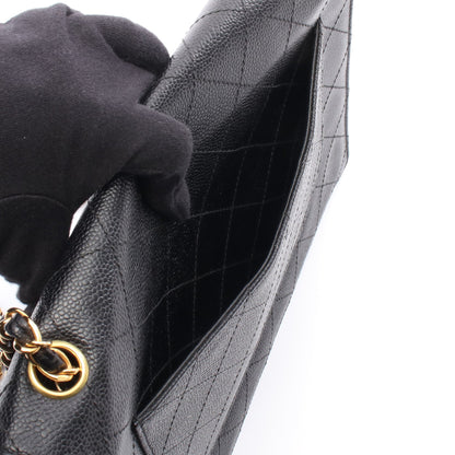 マトラッセ チェーンショルダーバッグ キャビアスキン ブラック ゴールド金具 シャネル バッグ CHANEL