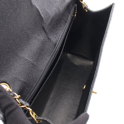 マトラッセ チェーンショルダーバッグ キャビアスキン ブラック ゴールド金具 シャネル バッグ CHANEL