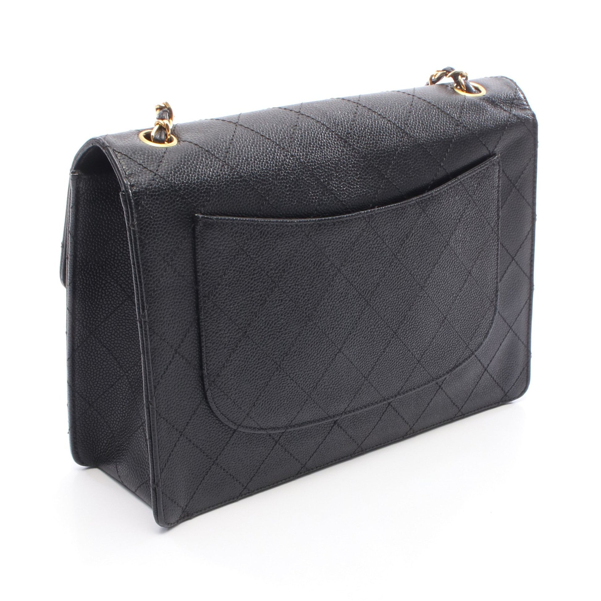 マトラッセ チェーンショルダーバッグ キャビアスキン ブラック ゴールド金具 シャネル バッグ CHANEL