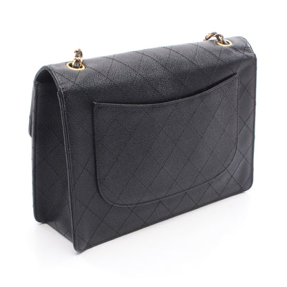 マトラッセ チェーンショルダーバッグ キャビアスキン ブラック ゴールド金具 シャネル バッグ CHANEL