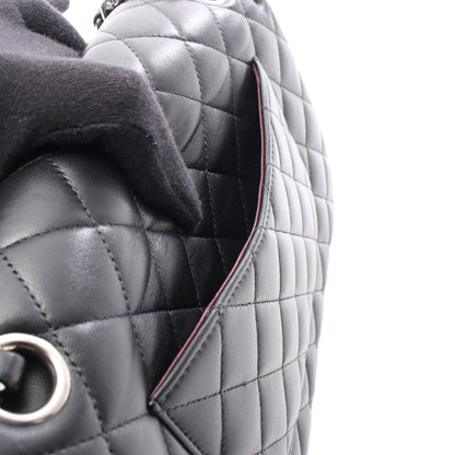マトラッセ Wフラップ Wチェーンショルダーバッグ ラムスキン ブラック シルバー金具 シャネル バッグ CHANEL